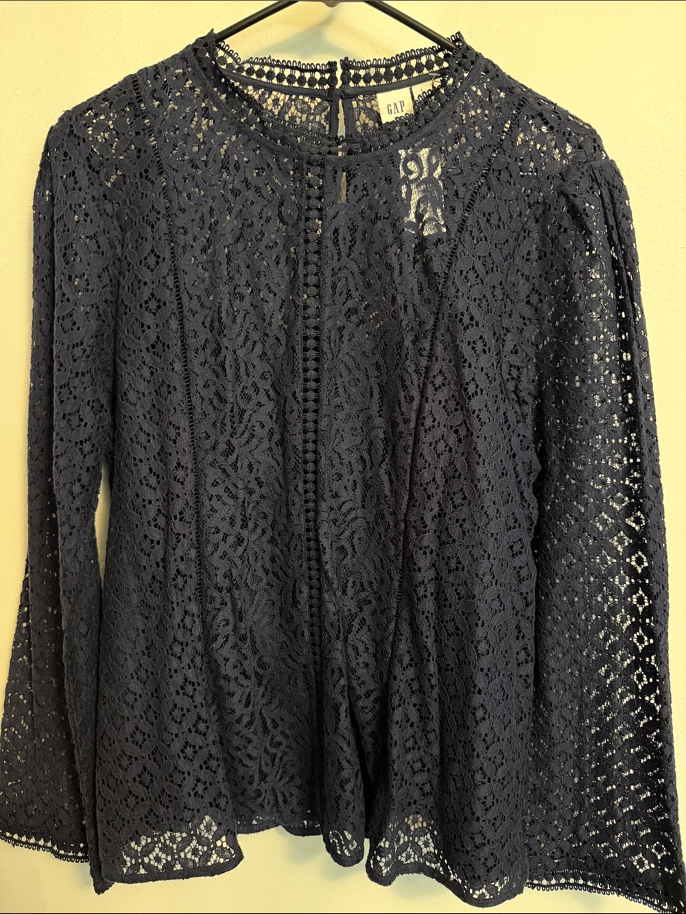 GAP Navy Lace Long-Sleeve Cardigan